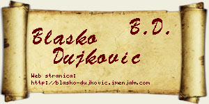 Blaško Dujković vizit kartica